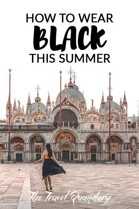 Pin to Pinterest: Twirling in a black dress in Piazza San Marco in Venice, Italy
