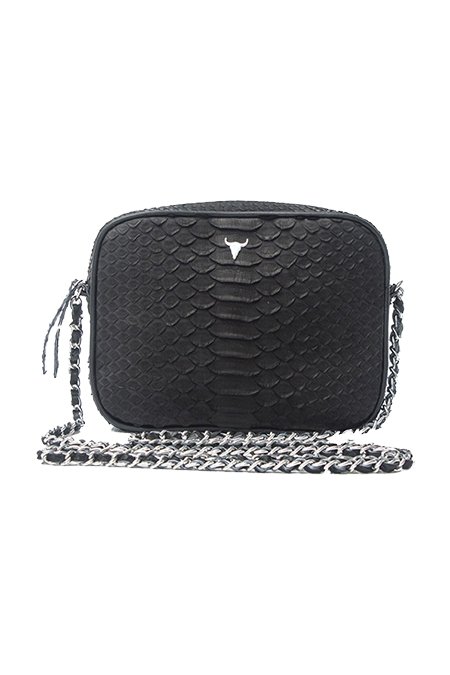 Le Petit Cartel - Giulia Python Black Handbag