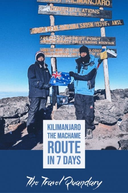 Pin Photo: At the top of Mt Kilimanjaro, Uhuru Peak
