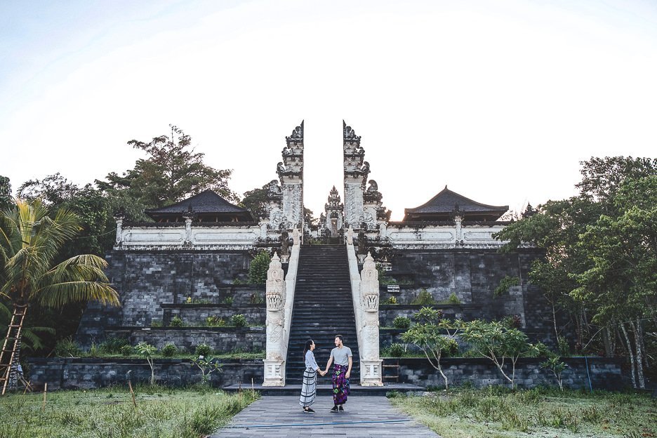 Standing in front of the gates at Temple of Lempuyang Lehur, Bali Gallery