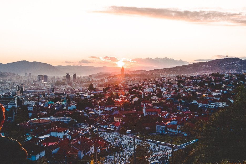 Sunset over Sarajevo from the Yellow Bastion, Bosnia & Herzegovina