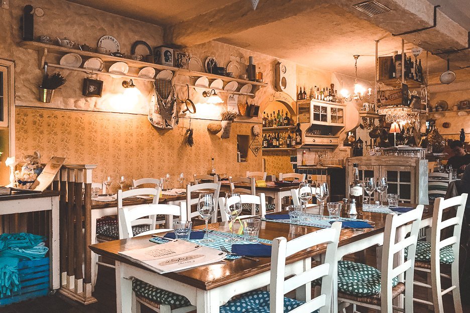 The interior of Restaurant Oštarija Peglez'n, Lake Bled Slovenia
