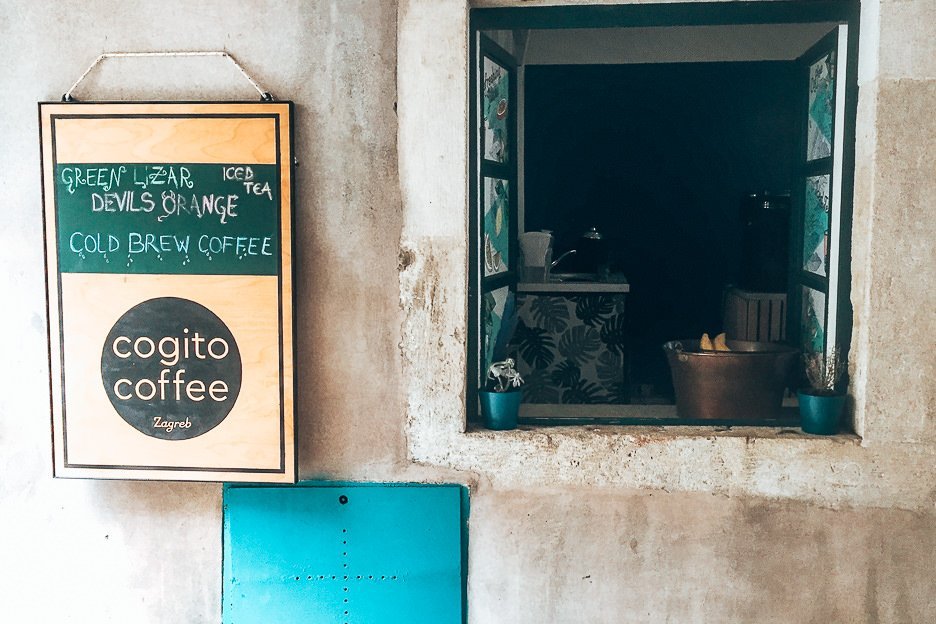 The front of Cogito Coffee, Dubrovnik Croatia
