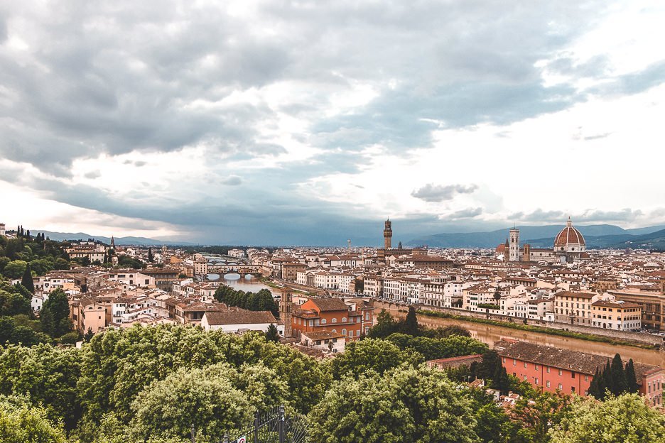 Moody skies over the city from Piazzale Michelangelo, Florence