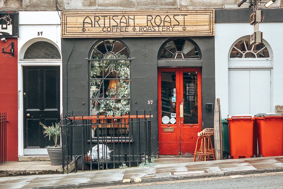 Entrance to Artisan Roast, Coffee in Edinburgh Scotland