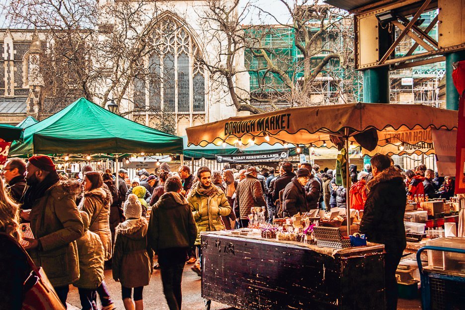 Delicious food stalls at Borough Market, London Market Guide
