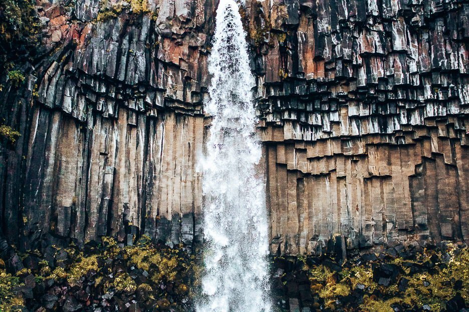 Water gushing down Svartifoss waterfall, Iceland Gallery