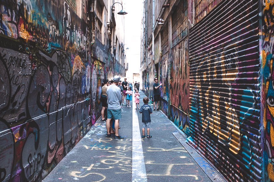 Wandering graffiti laneways in Melbourne CBD