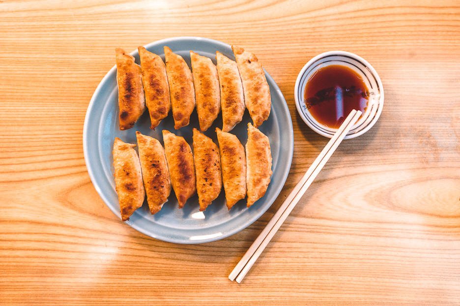 A plate of yaki gyoza - Japanese Food in Tokyo