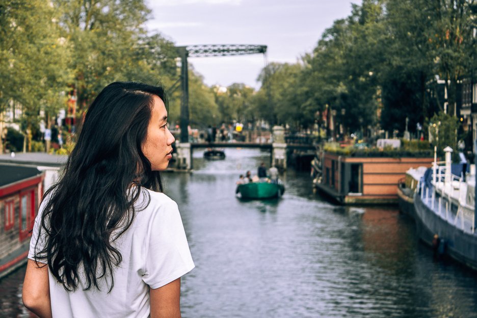 Essential things to pack for travelling - overlooking a canal in Amsterdam, the Netherlands