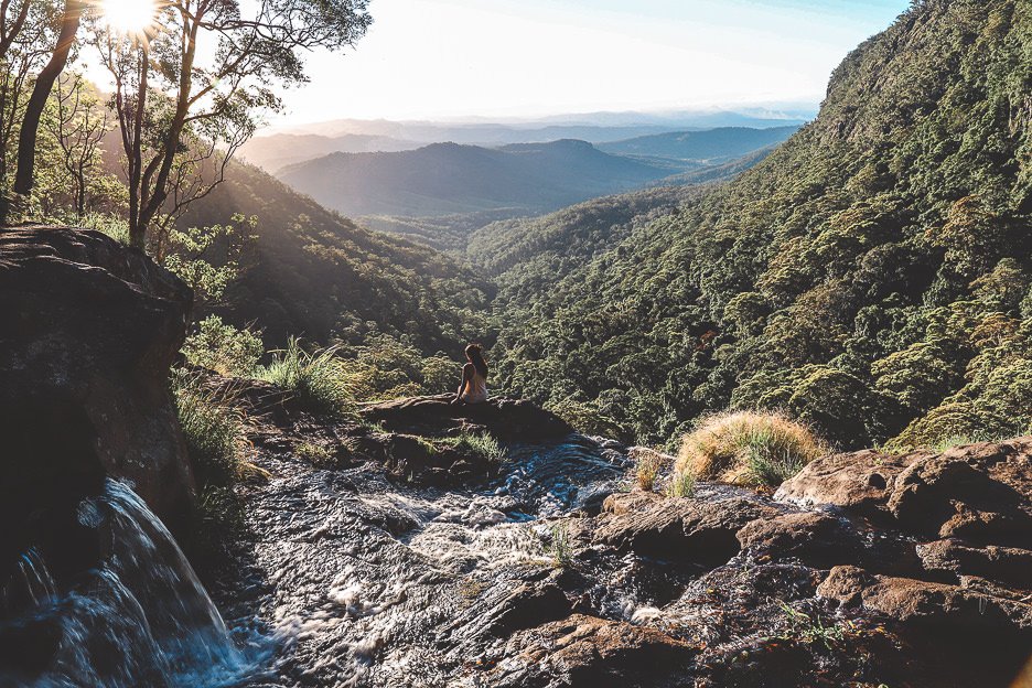 Sunset from Moran Falls in Springbrook National Park | day trips from Brisbane